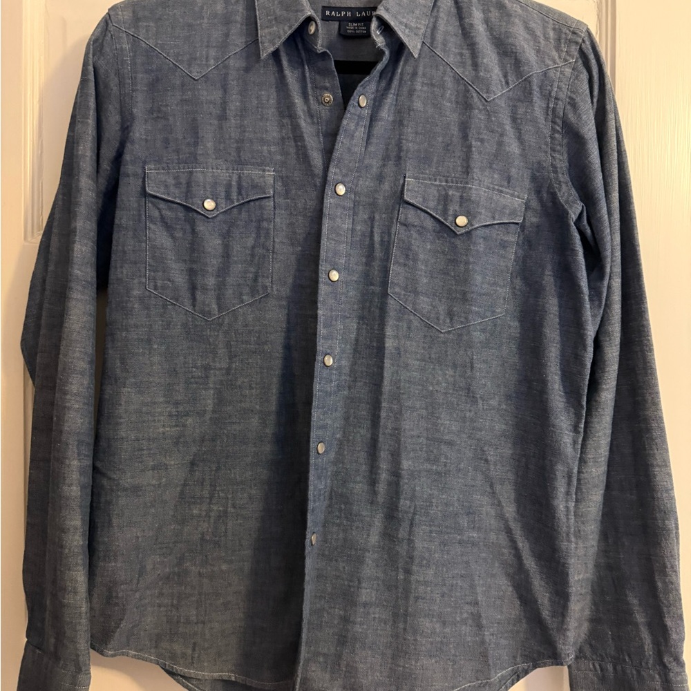 Ralph Lauren Women’s Casual Blue Button-Down Shirt